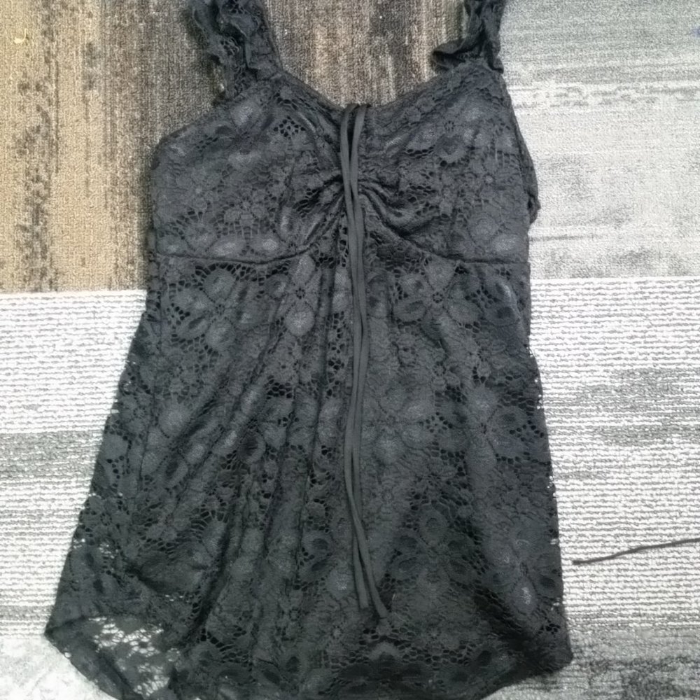 Eyelash Lace Cinch Tank top. Size XS (Extra Small)